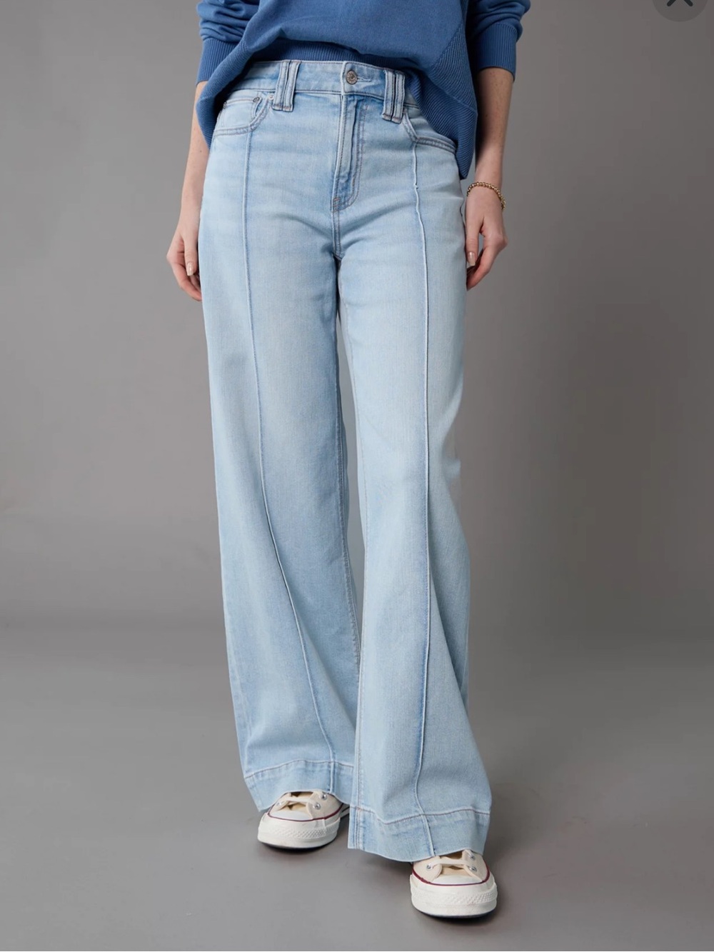 American Eagle Outfitters Light Blue Wide Leg Jeans